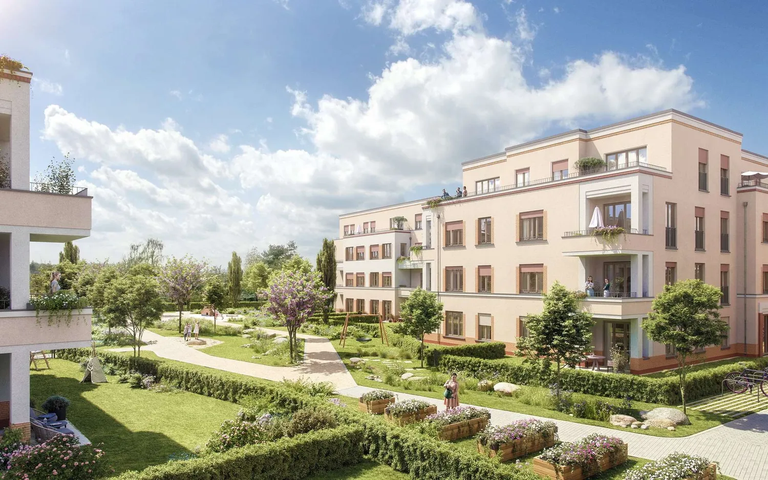 parkähnlicher Innenhof