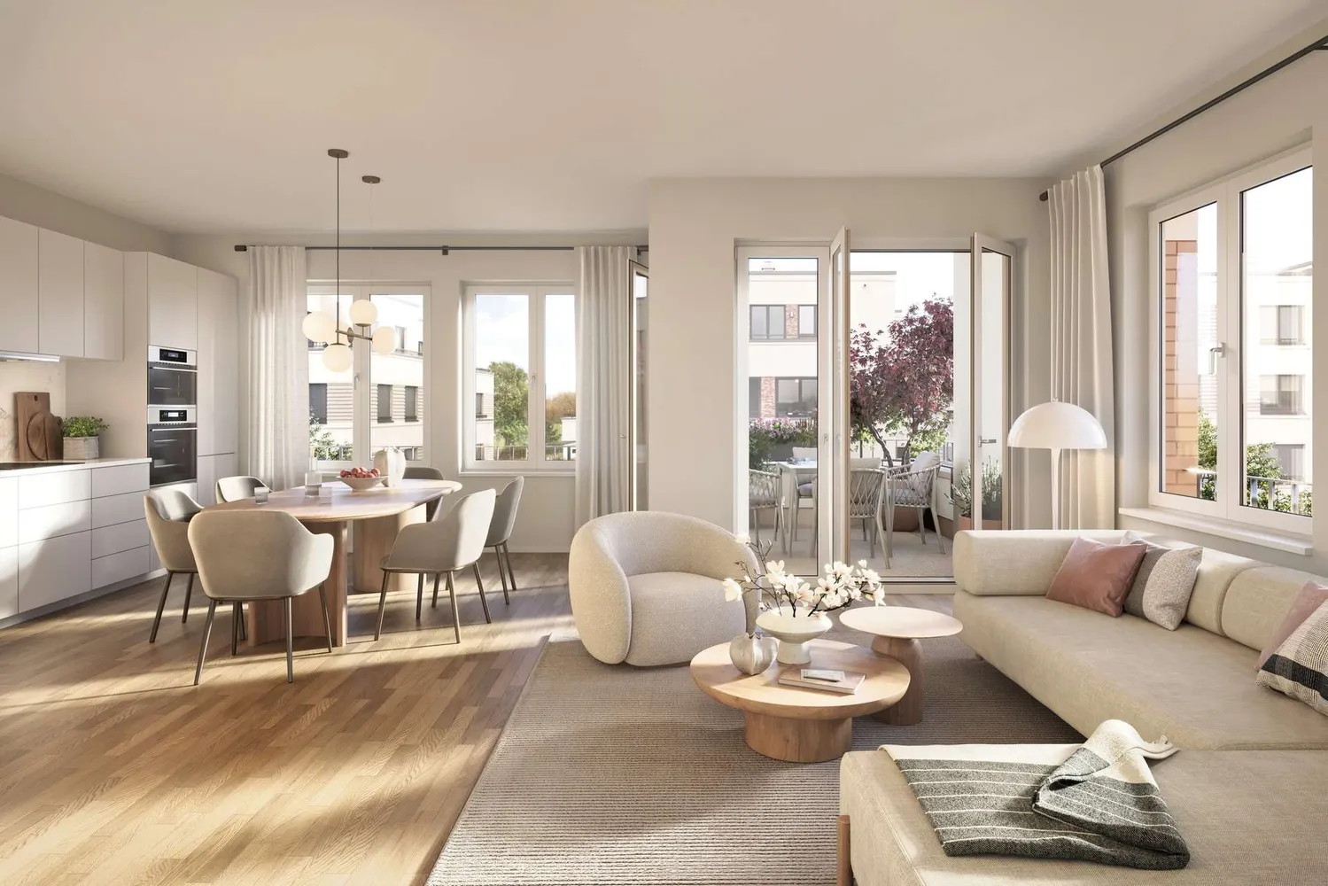 geräumiges Wohnzimmer mit offe