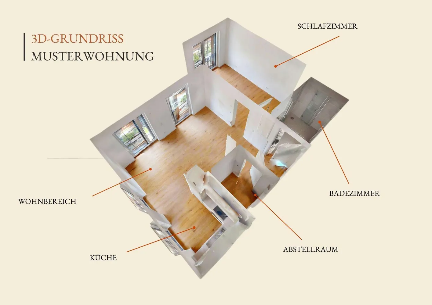 3D-Grundriss - Musterwohnung