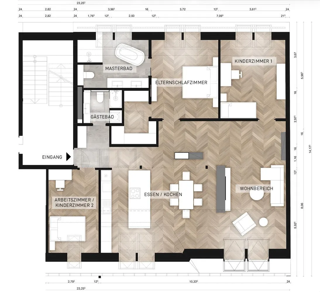 Grundriss 4,5 Zi., 131,10 m2