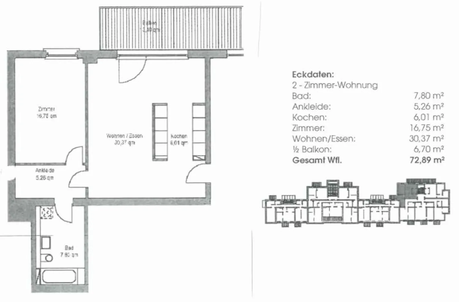 Grundriss zu Wohnen mit Charakter: 2-Zimmer-Wohnung in historischem Ambiente im Parc du Bois